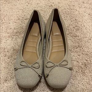 Kelly & Katie Textured Gold Flats with Bow